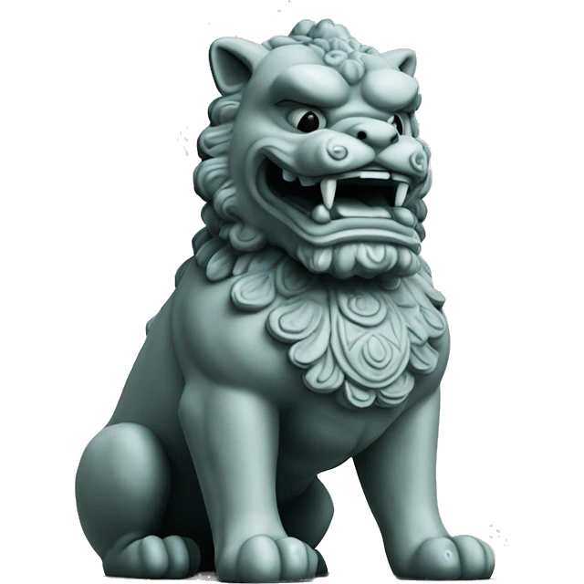 foo dog statue cement emoji
