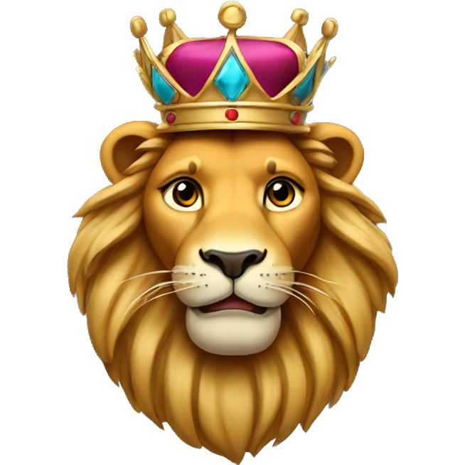 Lion with a crown on his head emoji