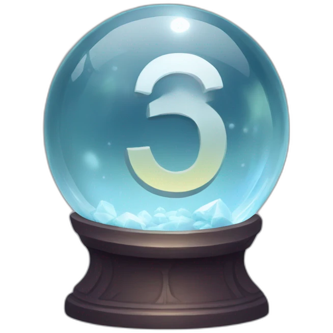 Crystal ball with numbers inside emoji