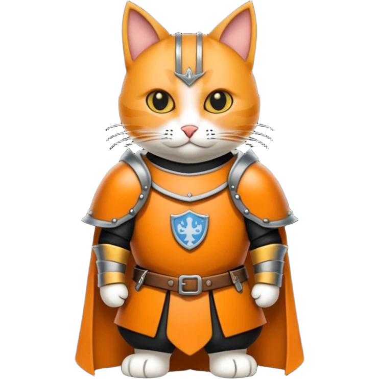 Crea un gato con armadura medieval emoji