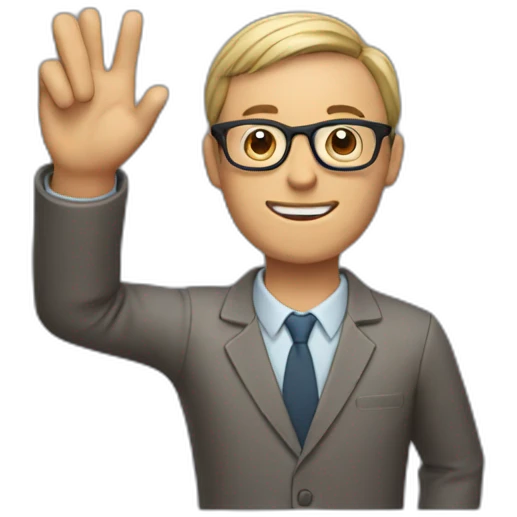 man wearing glasses and holding a computer in his right hand and signaling OK with his left hand emoji