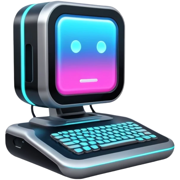 futuristic AI computer with glowing elements emoji
