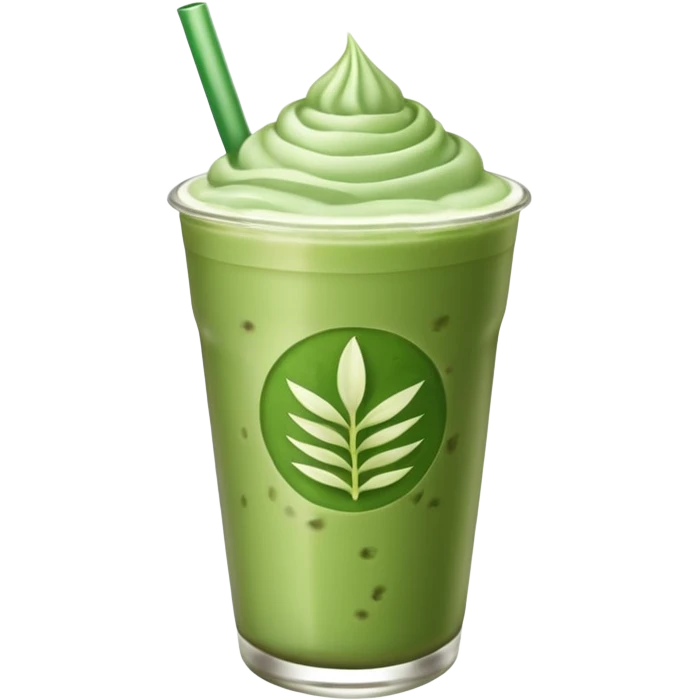 an iced matcha latte with no whip cream on top emoji