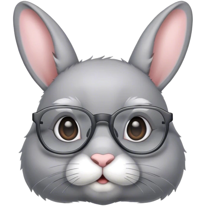 Gray bunny with glasses emoji