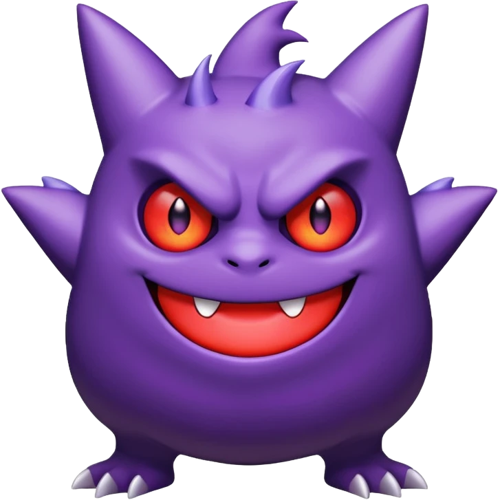 Gengar the Pokémon, full body, glowing red eyes emoji