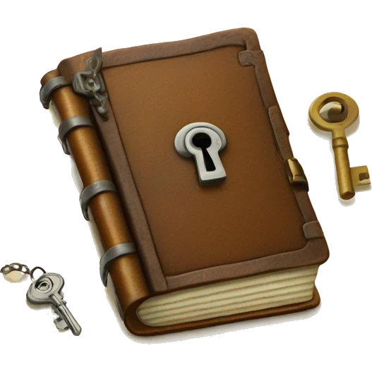vintage diary with lock and key emoji