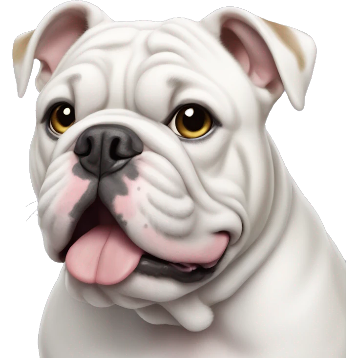 White and lilac English bulldog  emoji