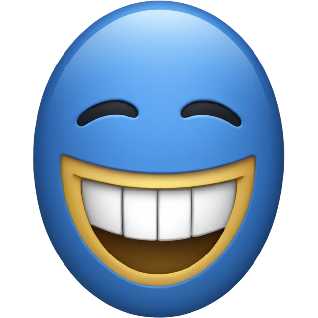 A blue laptop laughing emoji