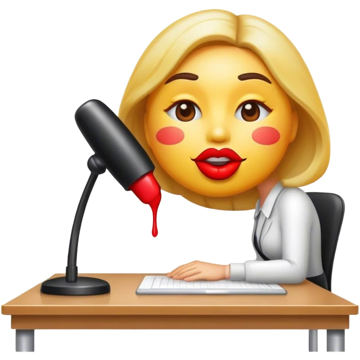 Kiss emoji at a desk  emoji