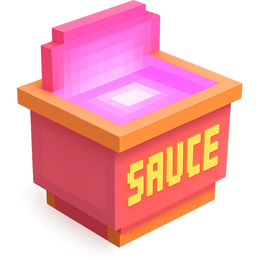 сделай соус из фастфуда розовый светящийся, no background  emoji