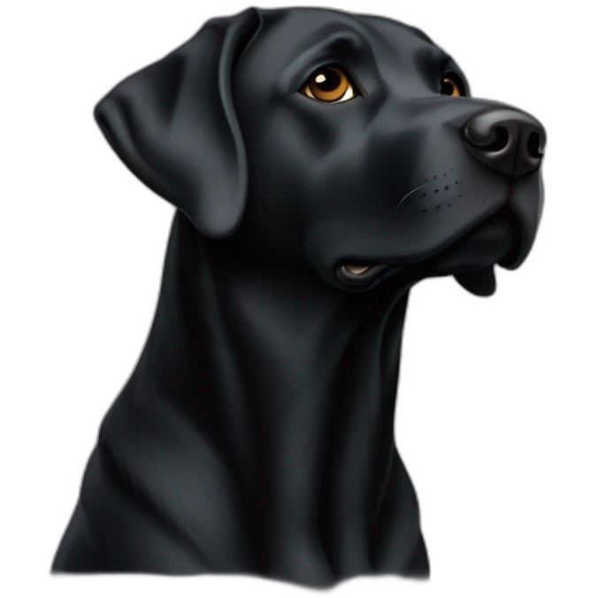 Un labrador noir qui fais un bisous emoji