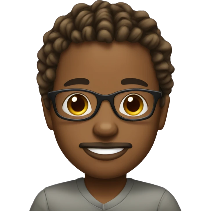 young african american with two-strand twists, glasses, and a baby goatee emoji