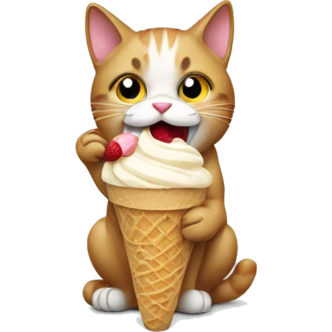 Cat eating ice cream  emoji
