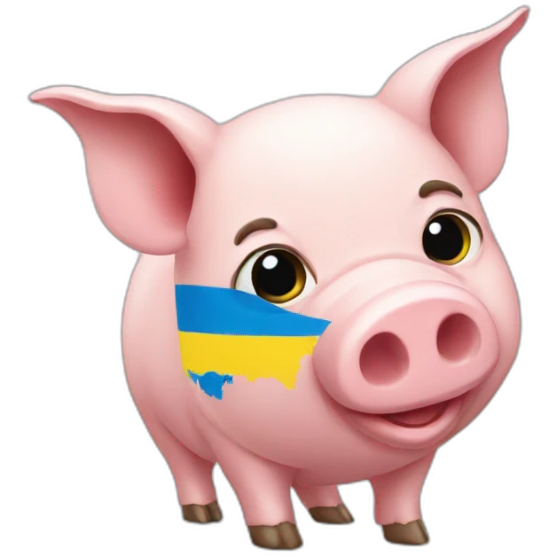 pig with ukraine flag emoji