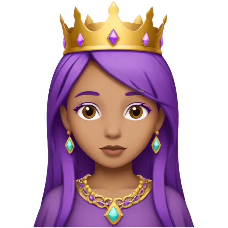 brown princess with purple  hair emoji