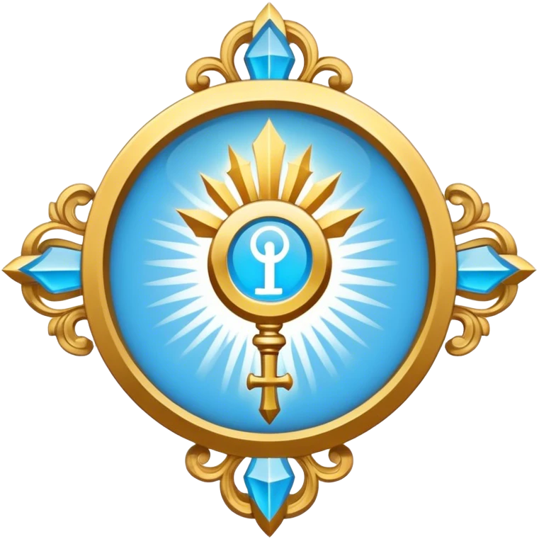 Apostle's emblem with a touch of light blue holy emoji