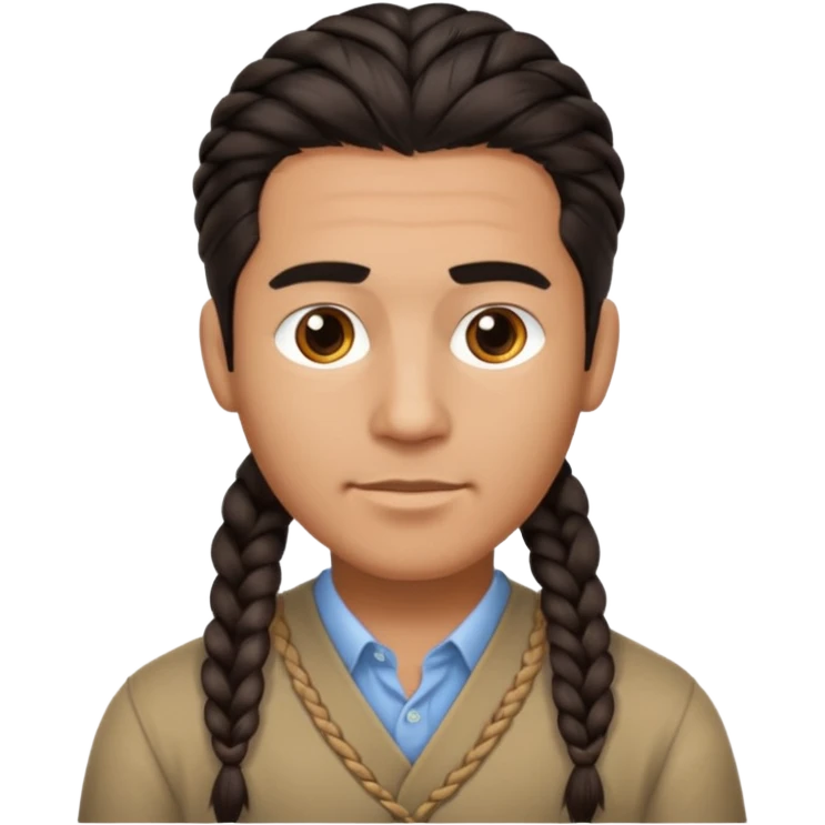 dark haired and braided man emoji
