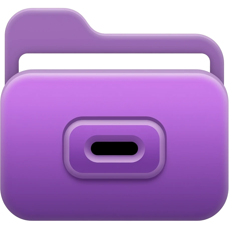 SFX: Purple folder with a sound jack/port icon. emoji
