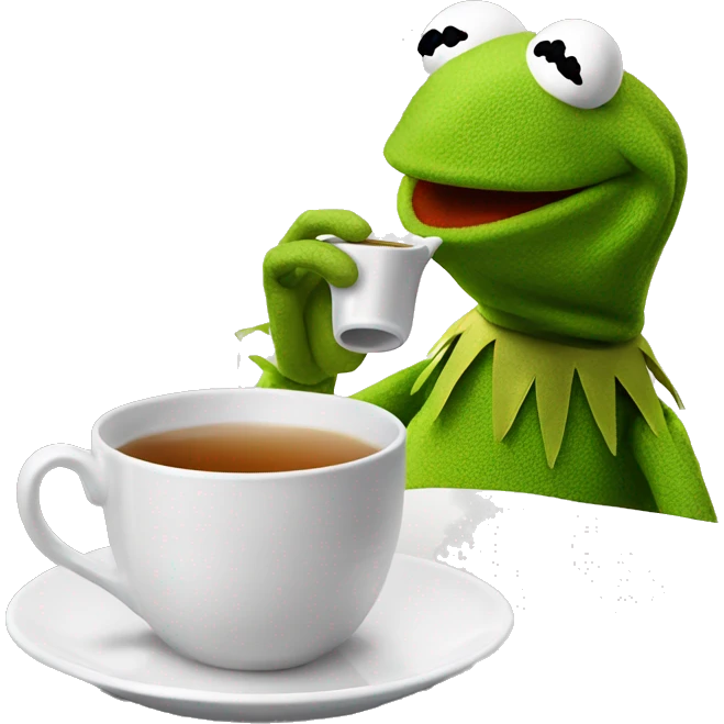 Kermit the frog sipping tea  emoji