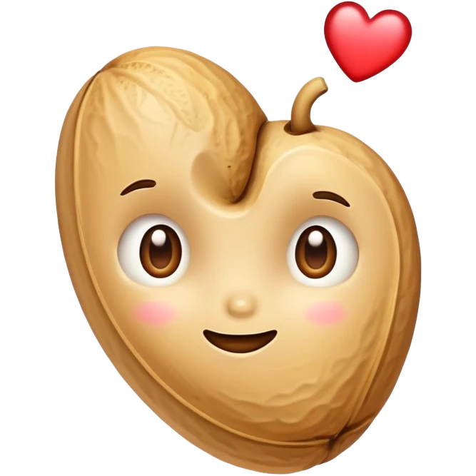A peanut drooling with heart eyes emoji