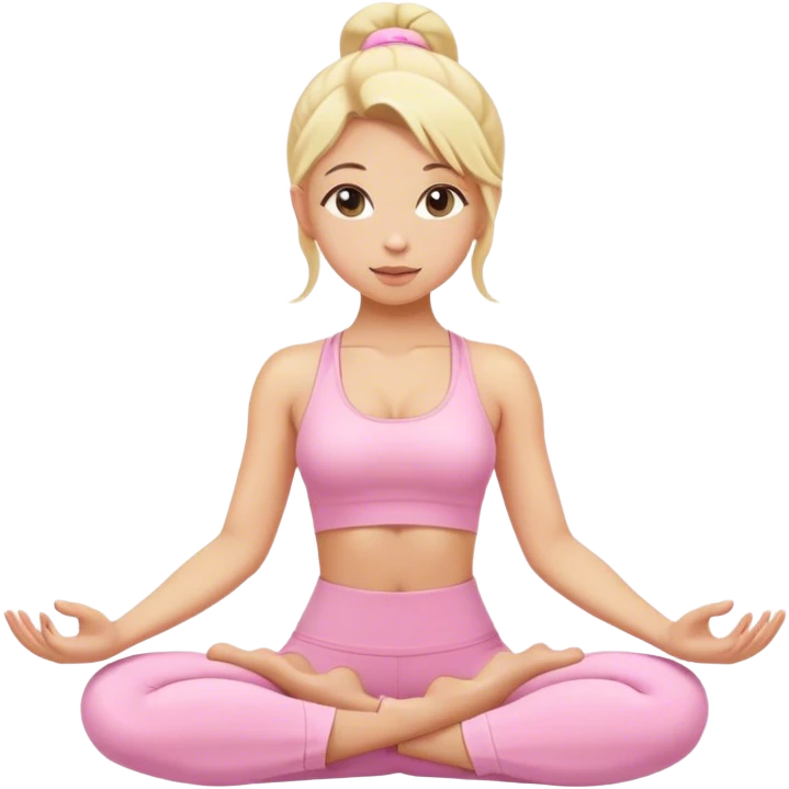 blonde yoga girl light pink clothes n emoji