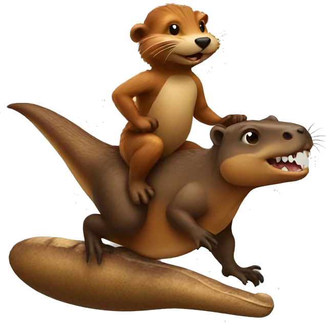 Beaver riding a dinosaur emoji