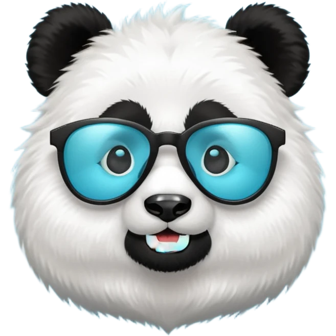 a cute panda wearing cyan colored glasses emoji