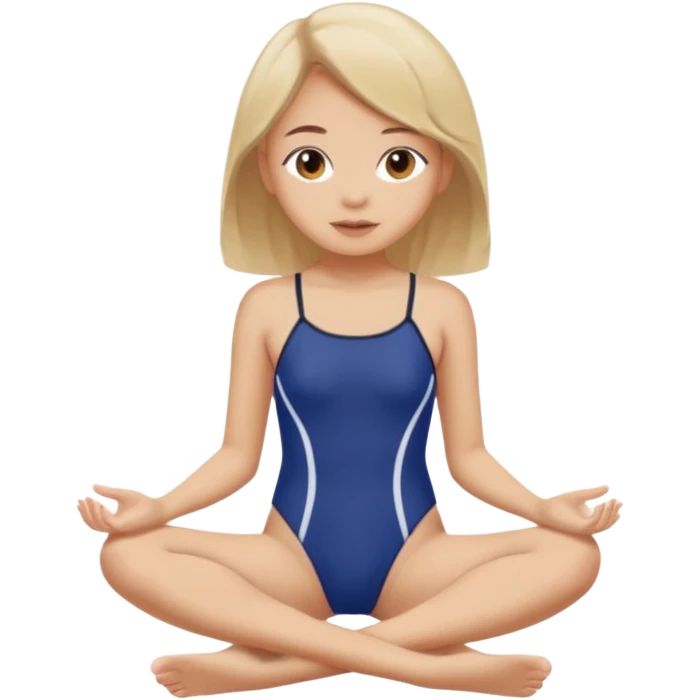 Girl wear swimsuit, The girl sits with her legs apart, show her feet emoji