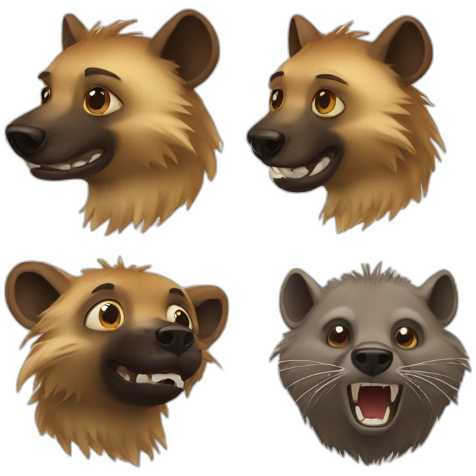 hyena and beaver emoji