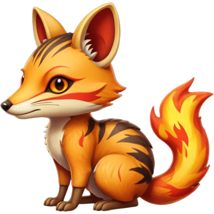 Fiery Wicked Cool Hot Edgy Badass Genet-Numbat-Fox-Vernid-fusion-hybrid-creature emoji