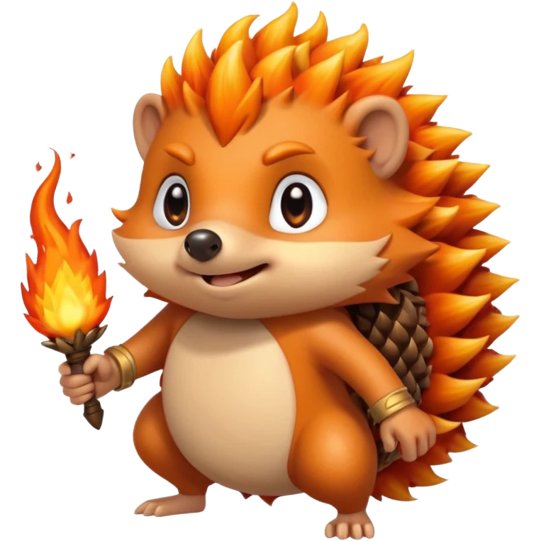 fire bender hedgehog fire in hand emoji