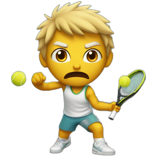 An angry tennis player emoji