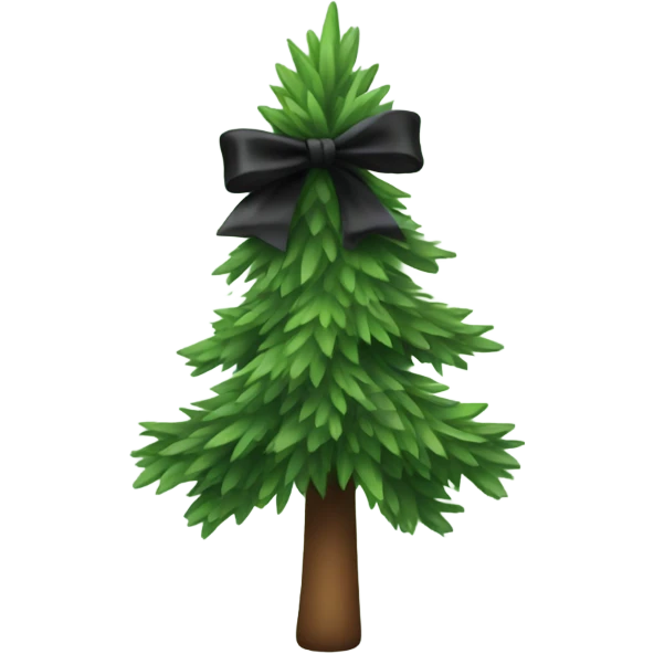 spruce with a black bow emoji