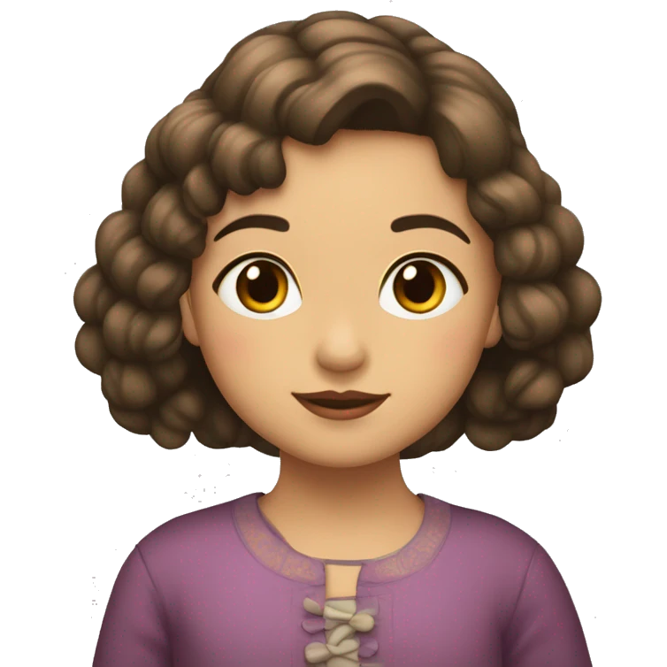 niña castaña clara pelo corto y liso emoji