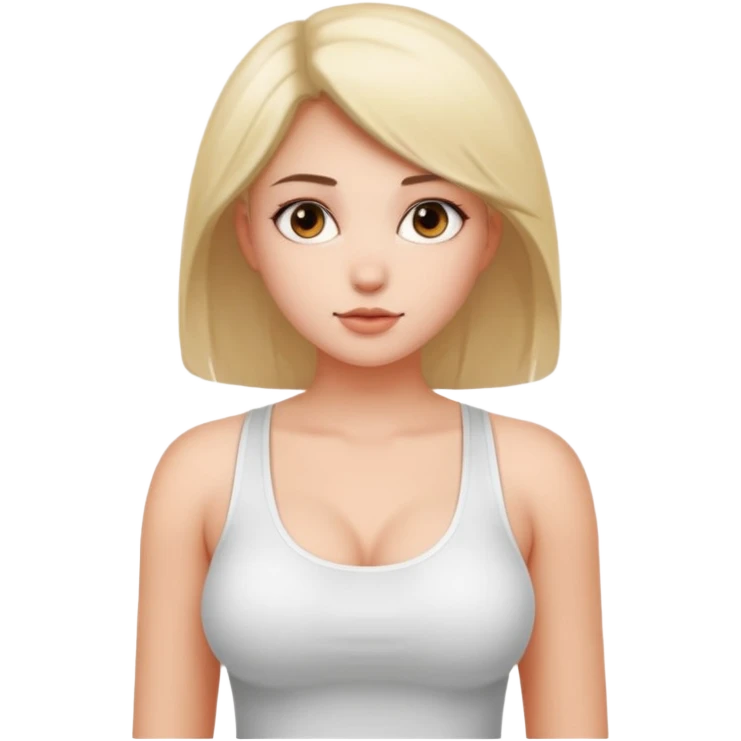 голадівчинка з дуже великими грудьми. Силіконові круглі груди emoji