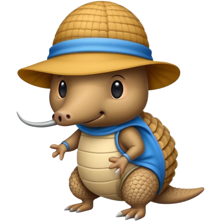 Armadillo with incognito hat emoji
