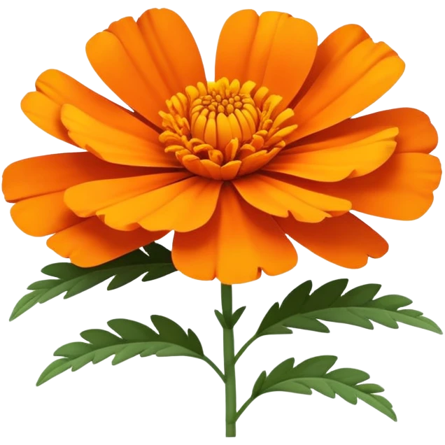 cempasúchil flower, Mexican marigold, bright orange with layered petals emoji