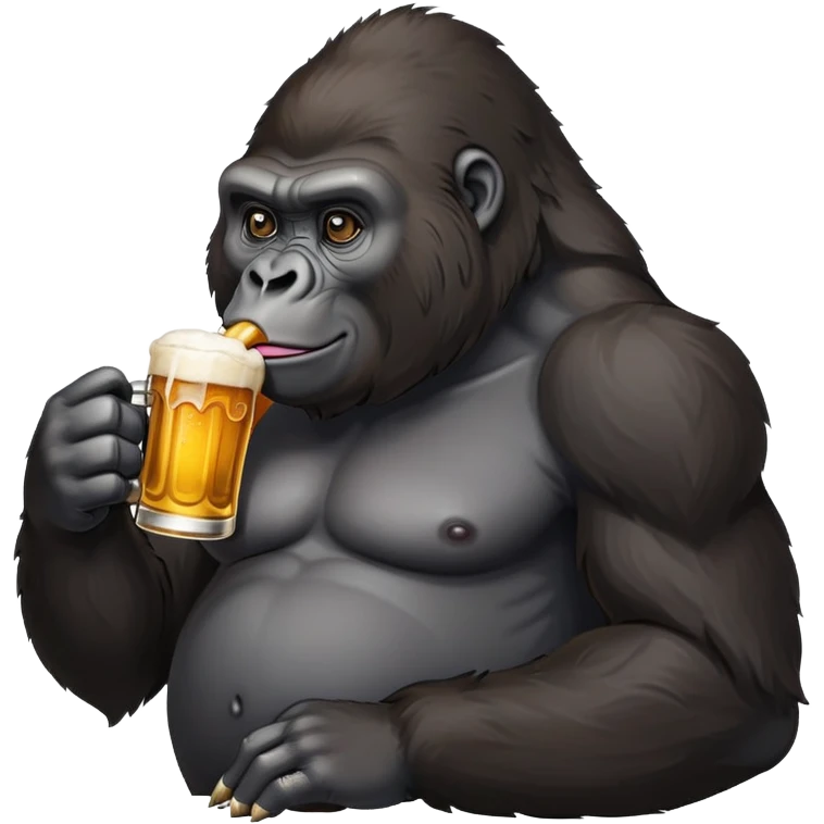 Gorilla with a beer emoji