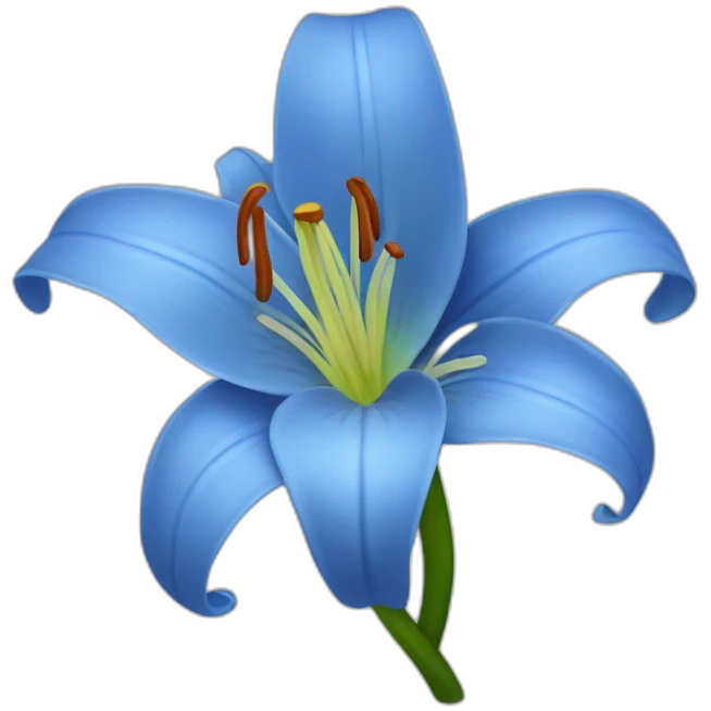 Blue Lily flower emoji