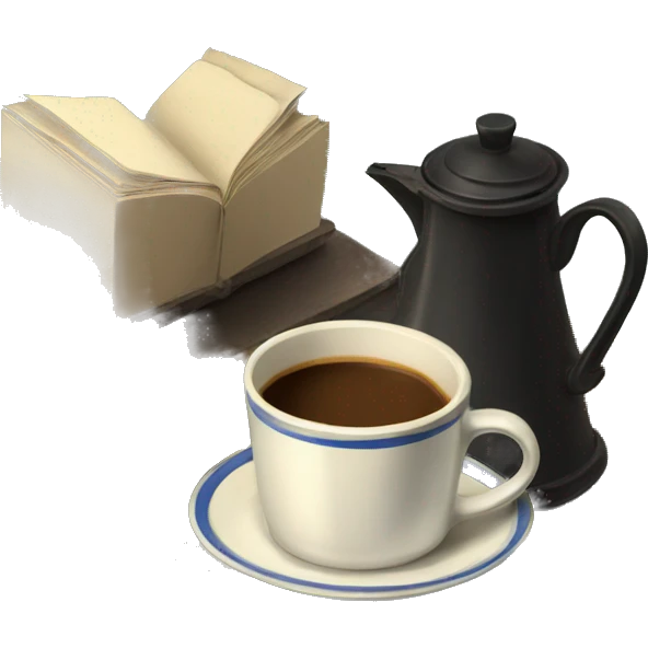 vintage tray with books and coffee  emoji