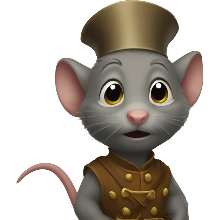 rat being observed by dwarf emoji