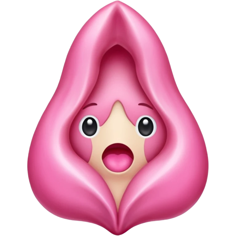 pink vulva with appearing moist emoji