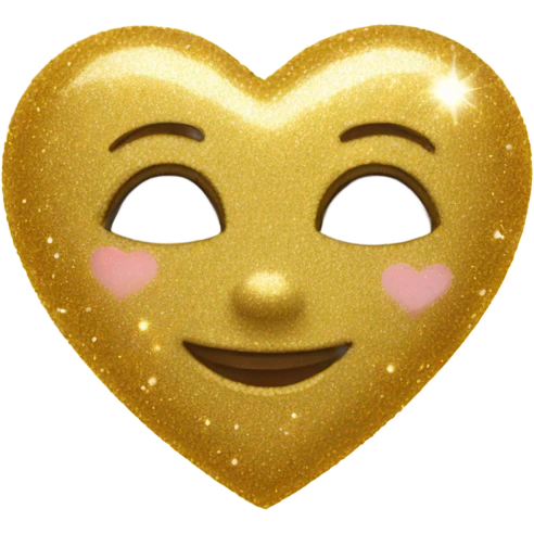Gold sparkly heart emoji
