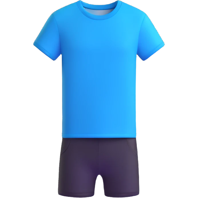 short sleeve tee shirt, bright blue, plain emoji