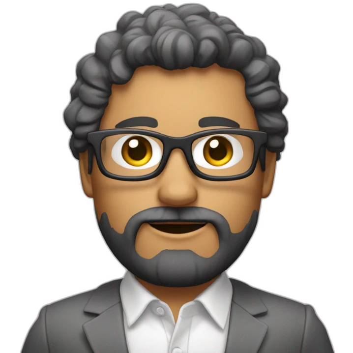 persona mayor pelo blanco, con barba blanca y gafas transparentes con camisa rosa emoji