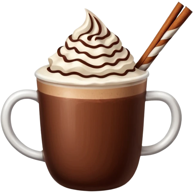 hot chocolate with a cinnamon stick emoji