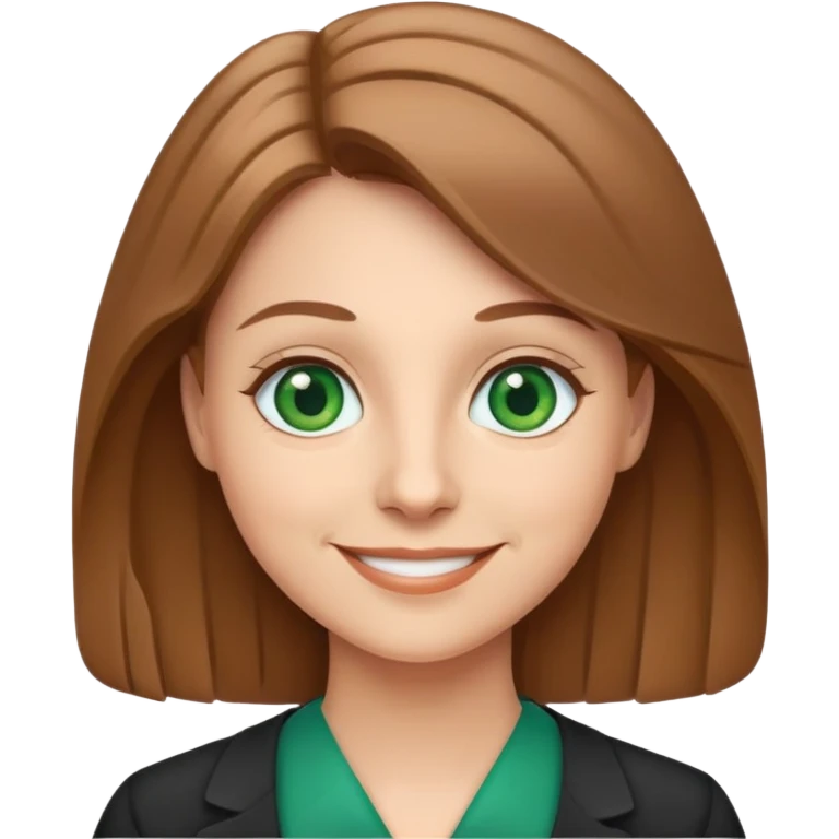 smiling teacher with light brown hair and green eyes emoji
