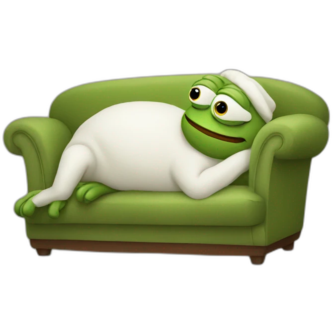 pepe lying in sofa emoji