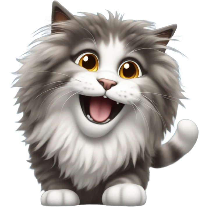 bob ross as a cat doing a backflip emoji