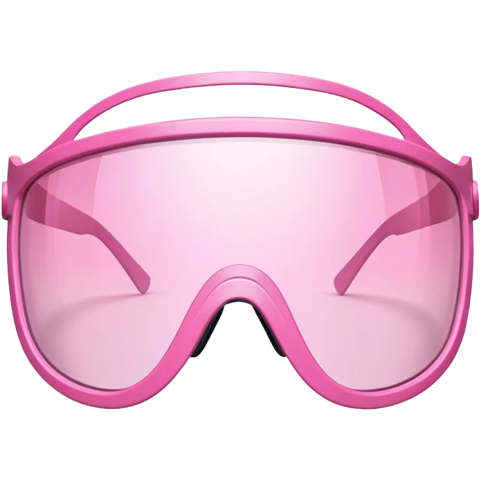 overbuilt pink shield visor glasses, extremely substantial construction, bold Y2K era style emoji